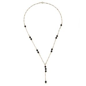 14kt Gold and Black Onyx Beaded Necklace